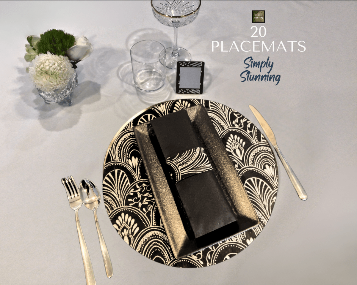 Milano Design Round Placemats – Black | Place Matters (Pack of 20) - Place Matters