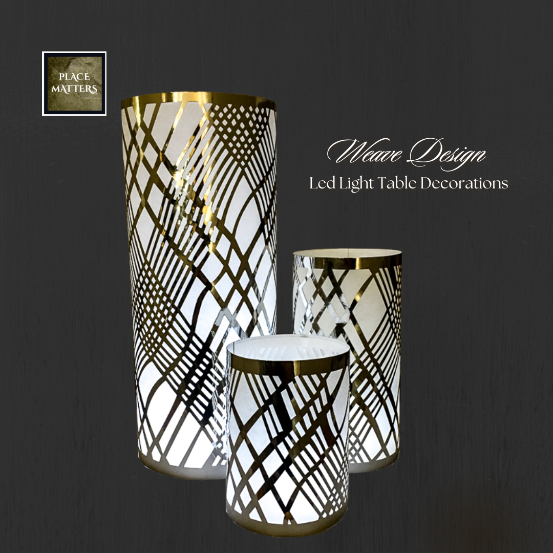 Silver Table Decorations (Weave) (Pack of 3) - Place Matters