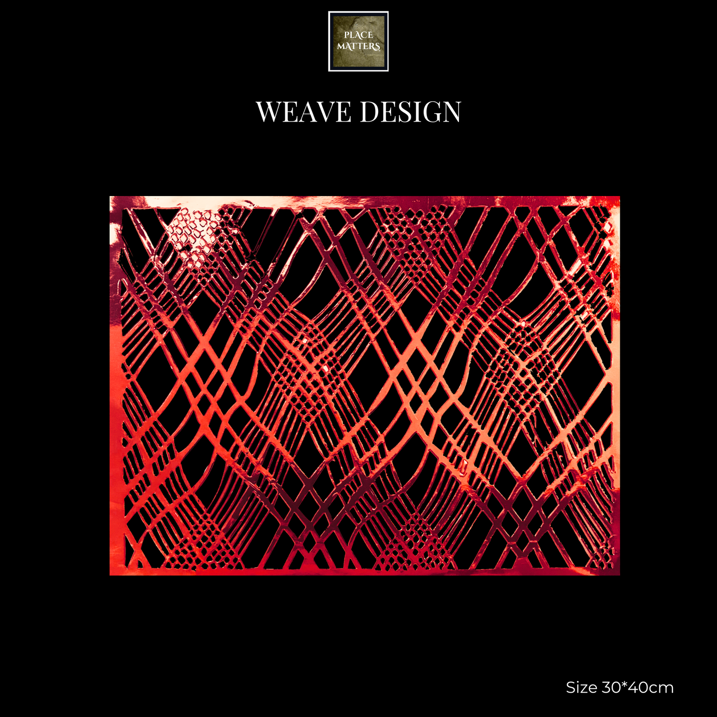 Red Christmas Placemats.Bulk Pack.Rectangle Shape.(Weave Design) - Place Matters