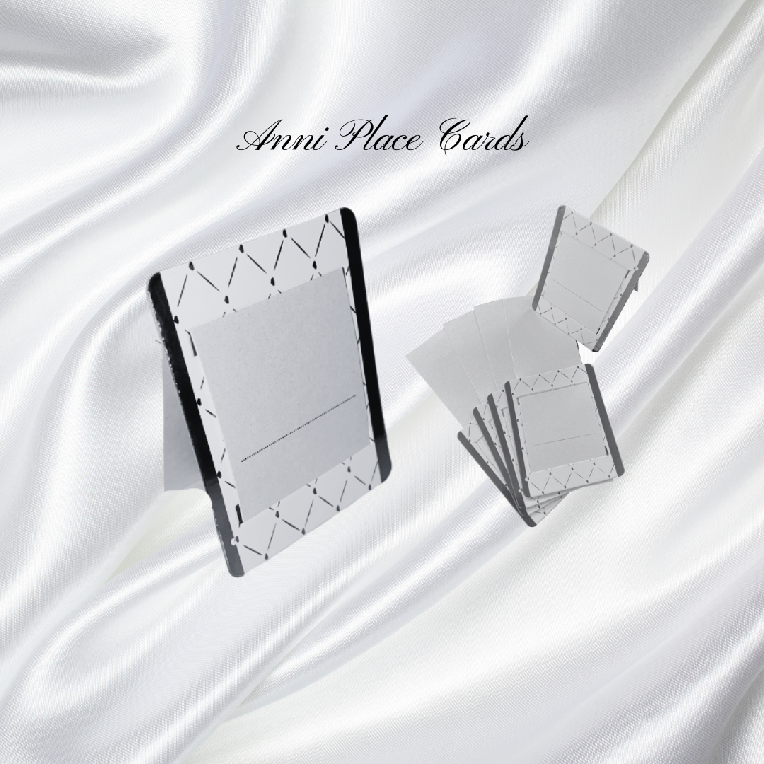 silver placecards