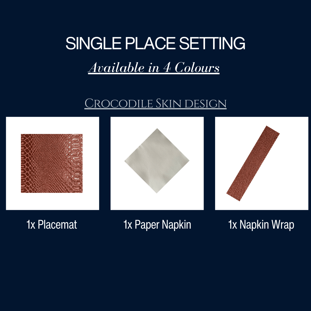 Single Place Setting (Faux Croc Skin Design) - Place Matters