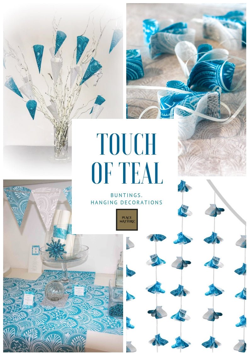 Milano Blue Teal Table Runner – 3 Metres | Place Matters - Place Matters