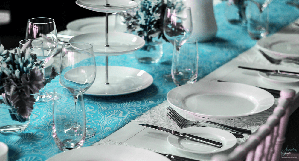 Milano Blue Teal Table Runner – 3 Metres | Place Matters - Place Matters
