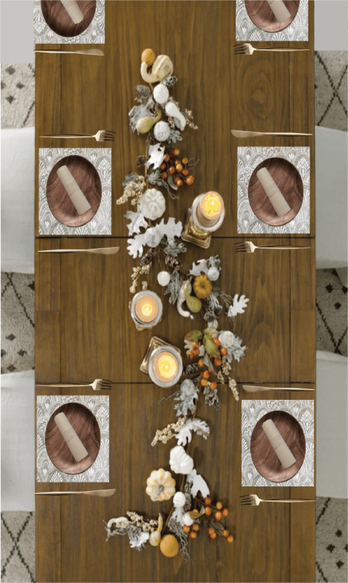 White Placemats (Milano Design) (Square Shape) - Place Matters