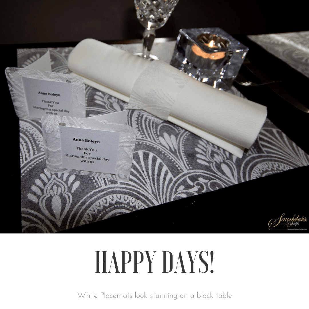 White Placemats (Milano Design) (Square Shape) - Place Matters
