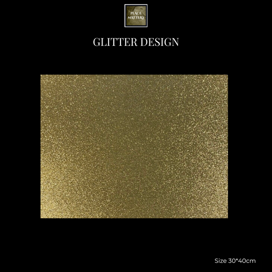 Gold Placemats Glitter (Rectangle) Pack of 20 - Place Matters