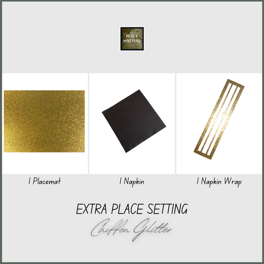 Gold Single Place Setting (Glitter Design) Rectangle