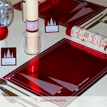Red Table Setting Pack (Xmas Stripe Foil Red)