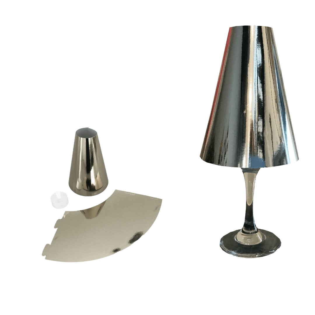 Silver Wine Glass Lamp Shades Pack of 6