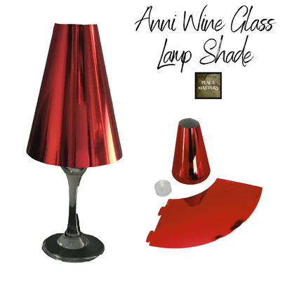 Red Wine Glass Lamp Shades (Pack of 6)