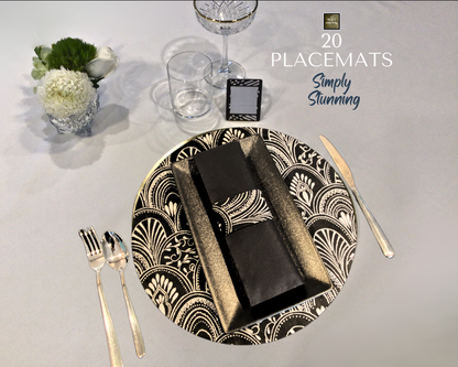 Black Placemats (Milano Design) (Round)