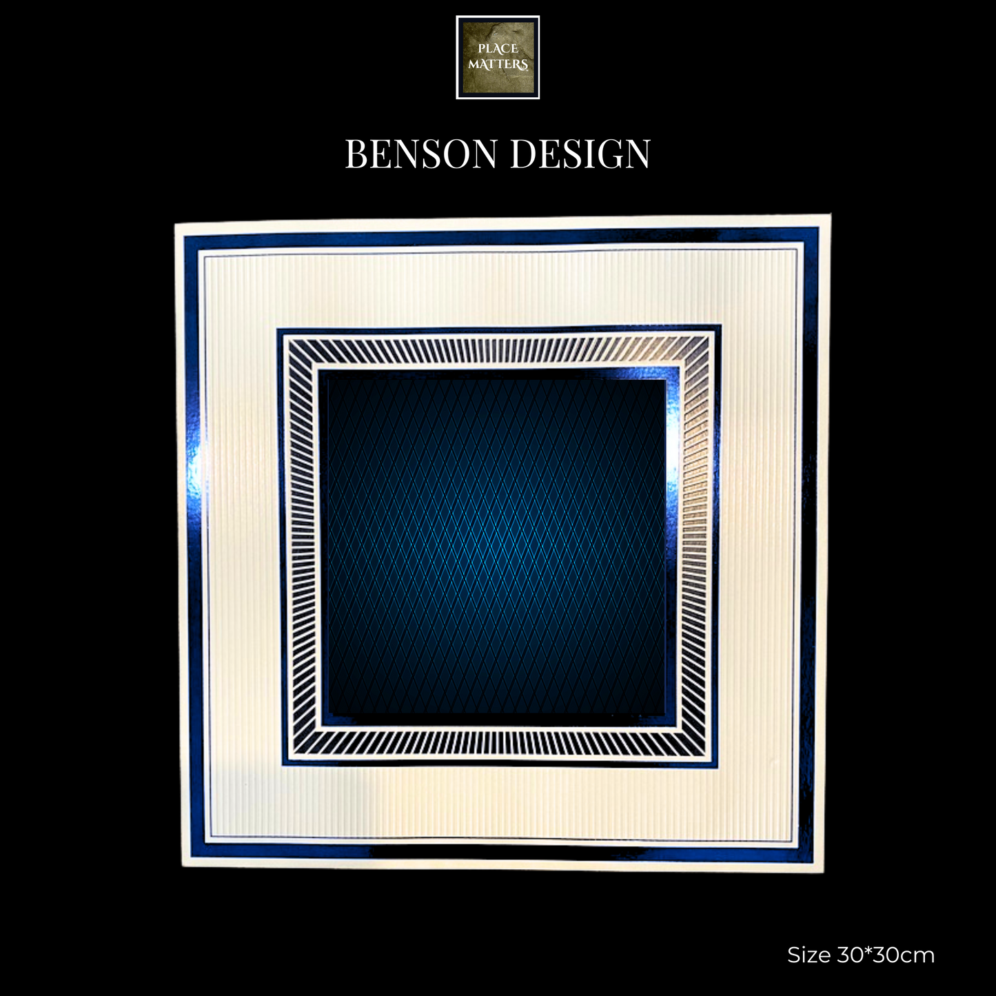 Blue Placemats Benson Design (Square Shape)