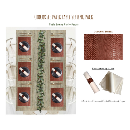 Printed Crocodile Paper Design Table Setting Pack - Place Matters