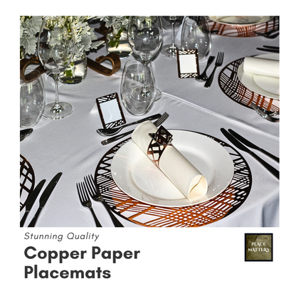 Copper Placemats (Weave) Pack of 20 (Round) - Place Matters