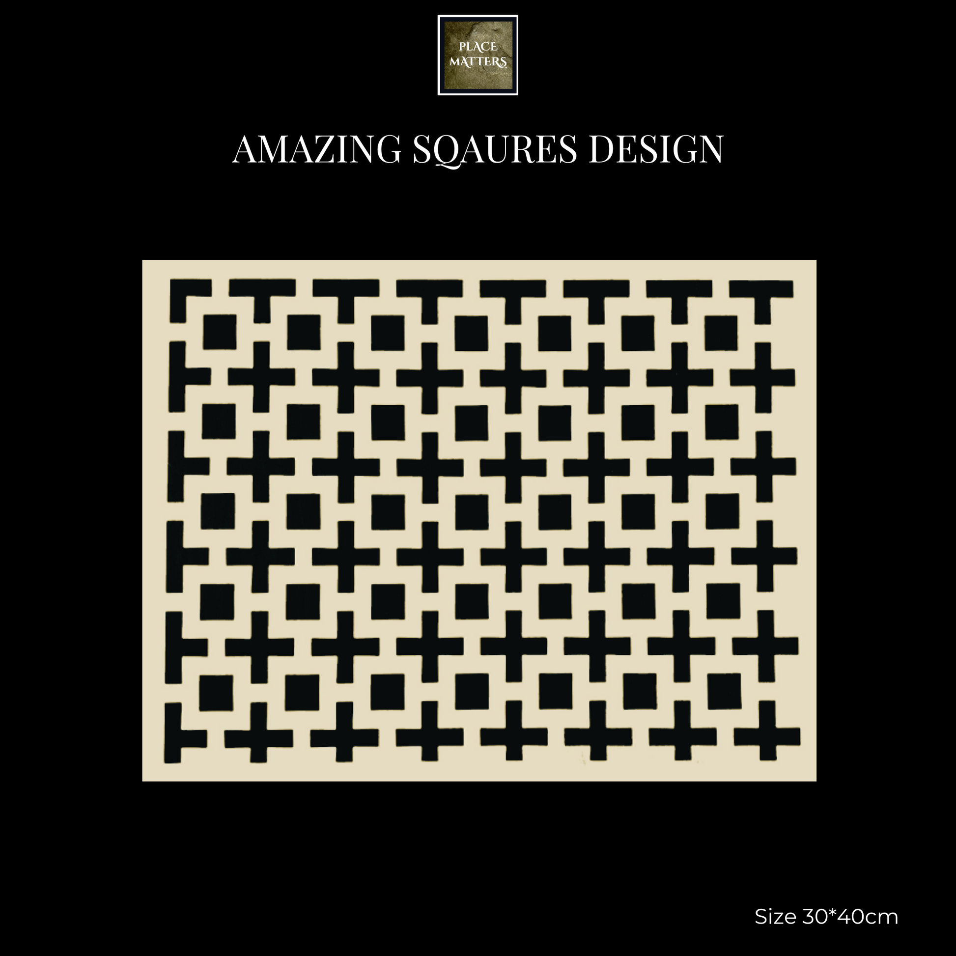 White Placemats Amazing Squares (Rectangle) - Place Matters
