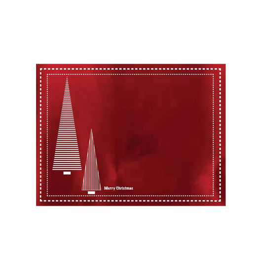 Silver Christmas Placemats Pack of 20 (Stripe Xmas Tree) - Place Matters