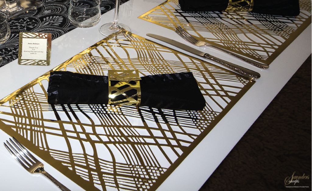 Gold Wedding Placemats.Bulk Pack.Rectangle Shape.(Weave Design)