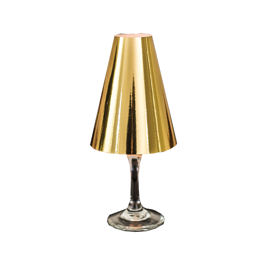 Gold Wine Glass Lamp Shades (Pack of 6) - Place Matters
