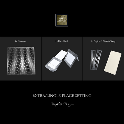 Gold Single Place Setting (Droplets Design) Square - Place Matters