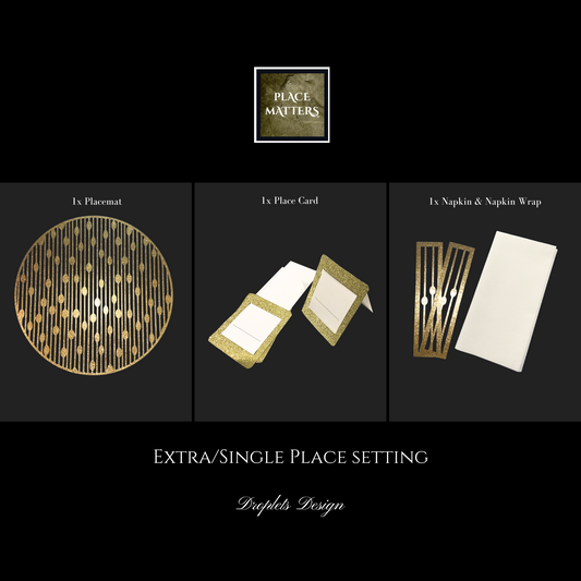 Gold Single Place Setting (Droplets Design) Round - Place Matters