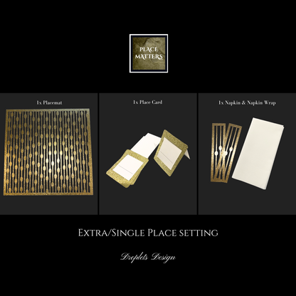 Silver Single Place Setting (Droplets Design) Square