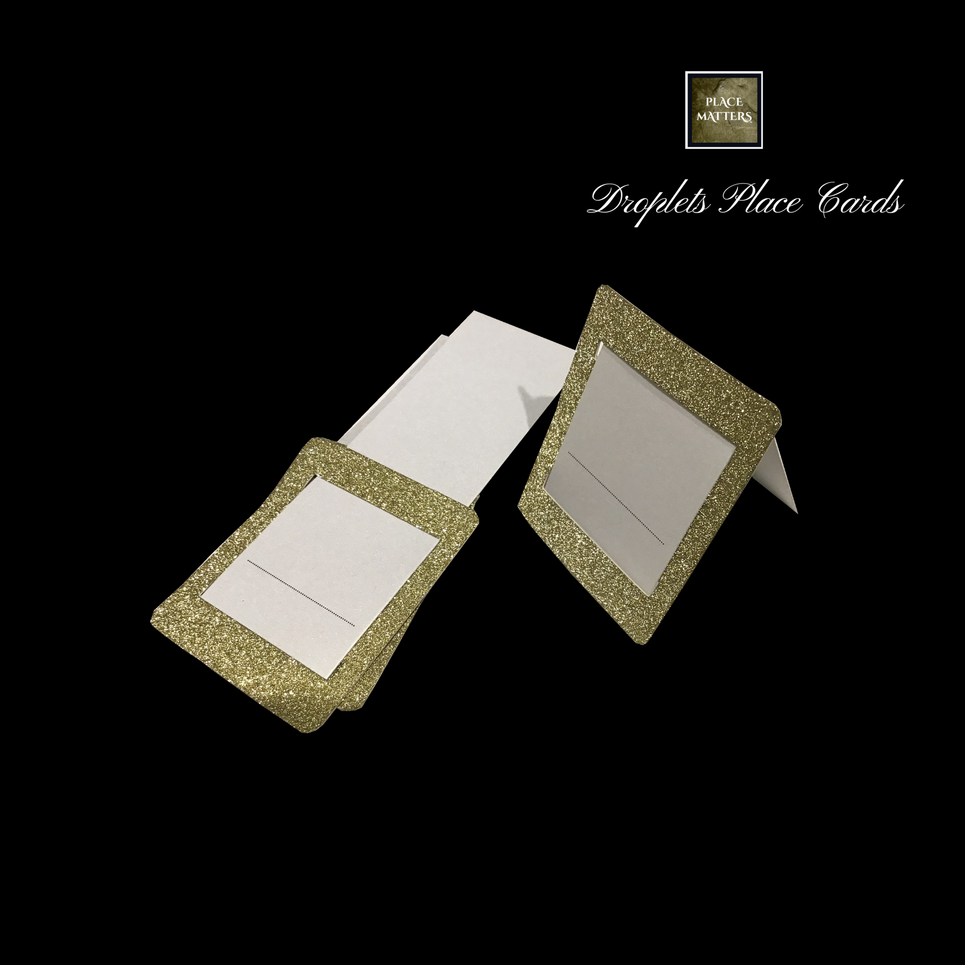 Gold Table Setting Pack (Droplets Design Square Placemats) - Place Matters