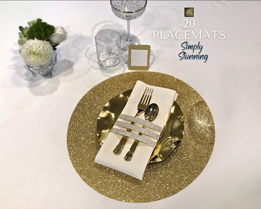 Gold Placemats (Glitter Design) (Round Placemat Shape)