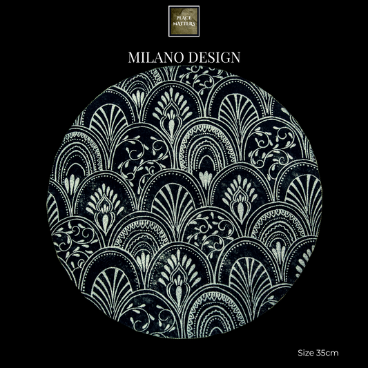 Black Placemats (Milano Design) Pack of 20 (Round) - Place Matters