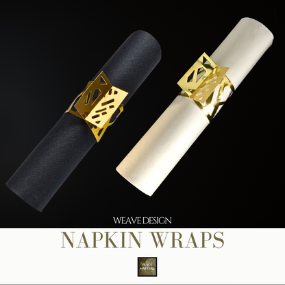 Gold Napkin Wraps (Weave) - Place Matters