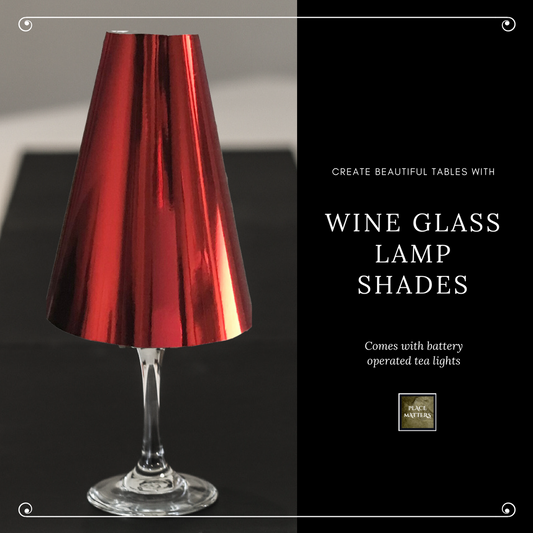 Red Wine Glass Lamp Shades (Pack of 6)