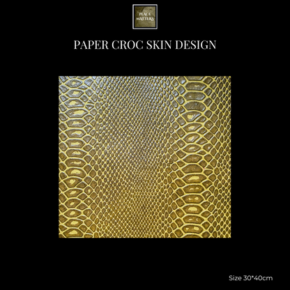 Crocodile Paper (Faux) Design Placemats (Square) Green Olive - Place Matters