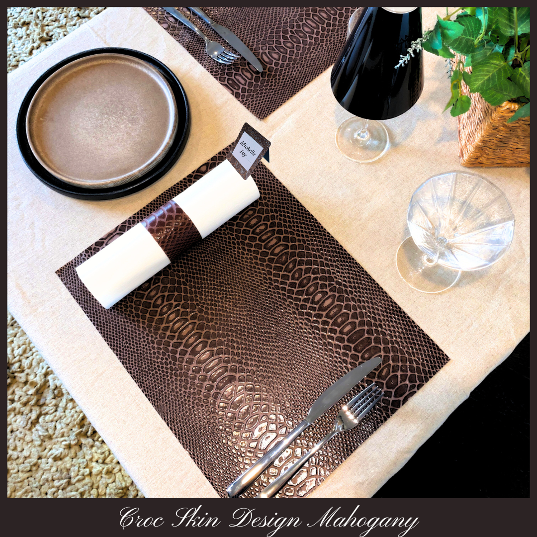 Crocodile Paper (Faux) Design Placemats (Rectangle) Toffee - Place Matters