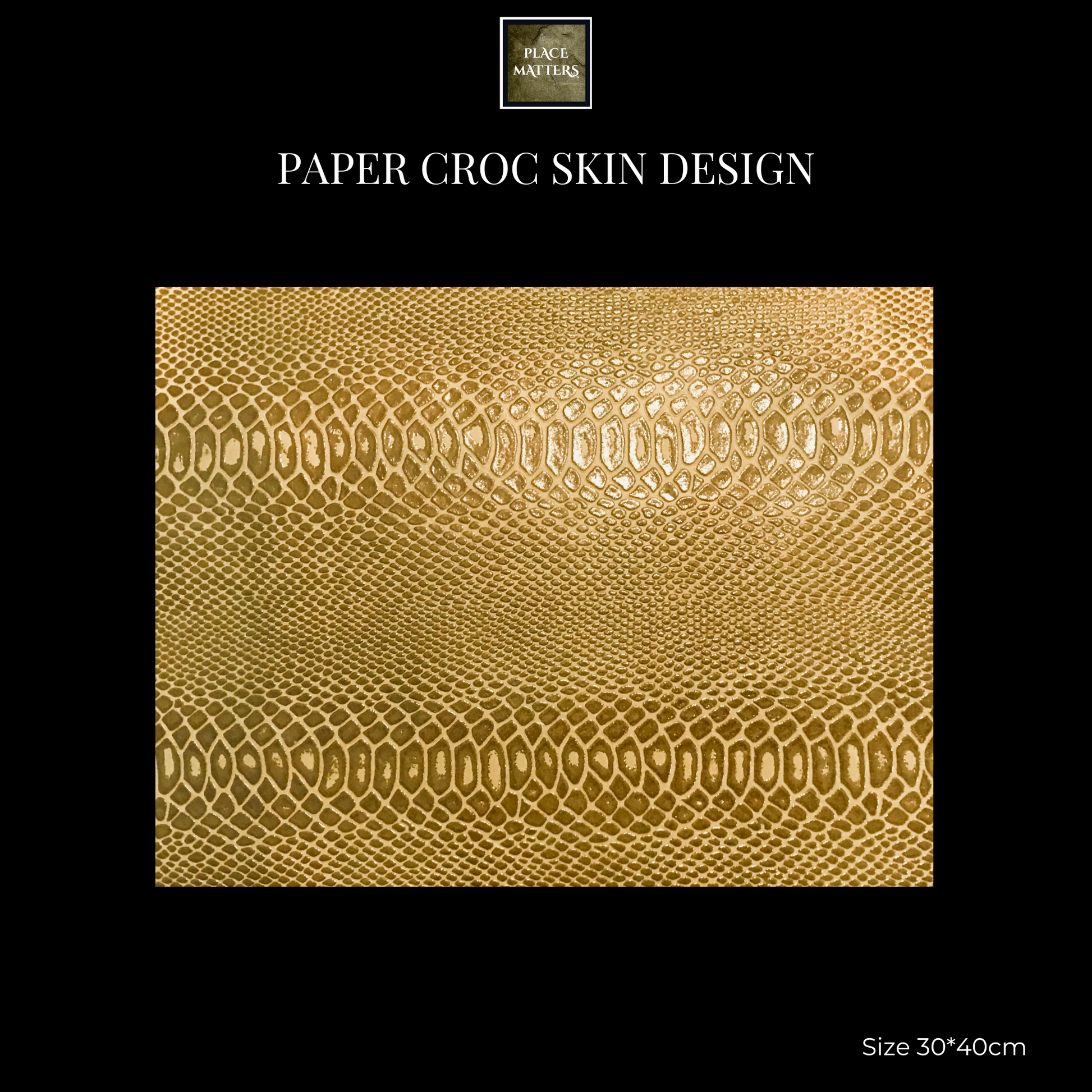 Crocodile Paper (Faux) Design Placemats (Rectangle) Mustard - Place Matters