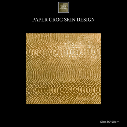 Crocodile Paper (Faux) Design Placemats (Square) Mustard - Place Matters