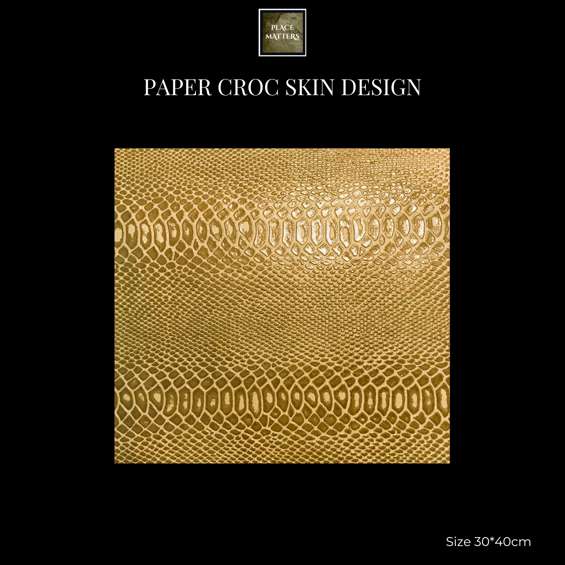 Crocodile Paper (Faux) Design Placemats (Square) Toffee - Place Matters
