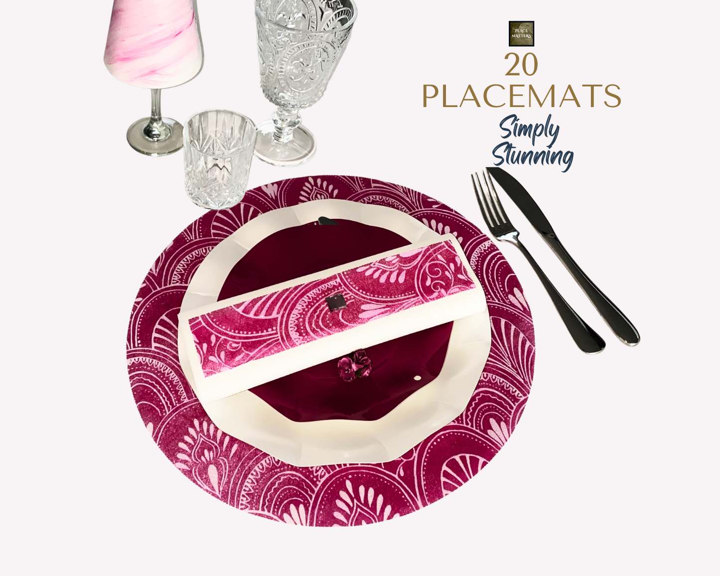 Pink Placemats (Milano) (Round)