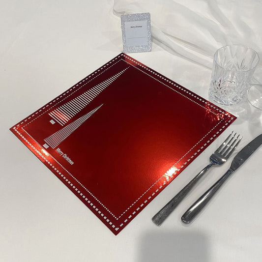 Red Christmas Placemats (Stripe Xmas Tree) Square - Place Matters