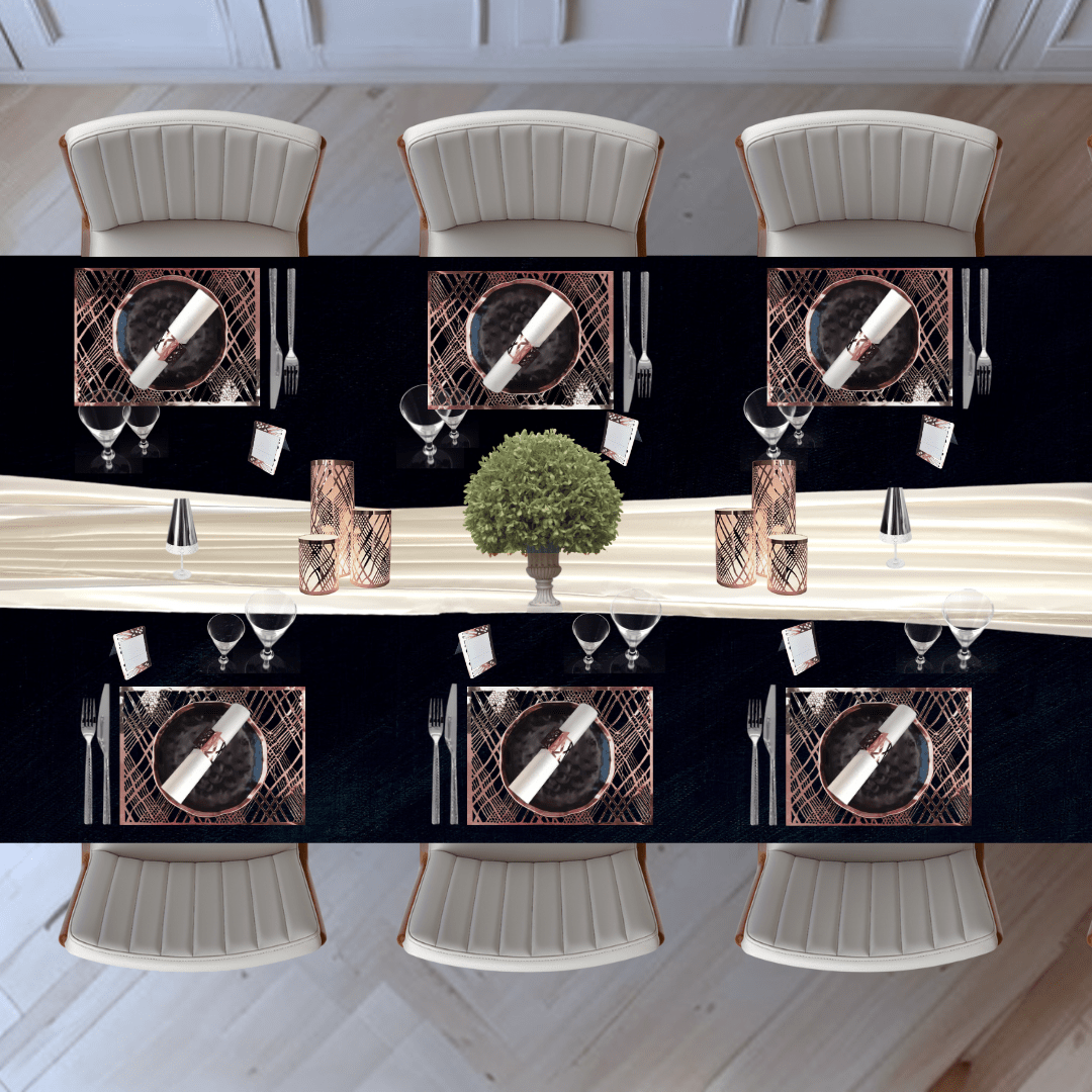Table Setting Pack for 10 — Gatsby Chiffon Weave Design