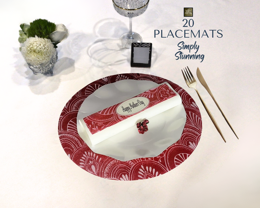 Red Placemats (Milano Design) (Round Shape)