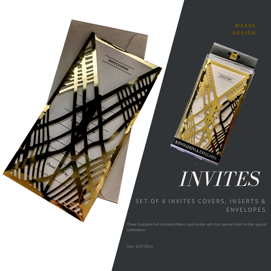 Gold Invitations (Weave Design) - Place Matters