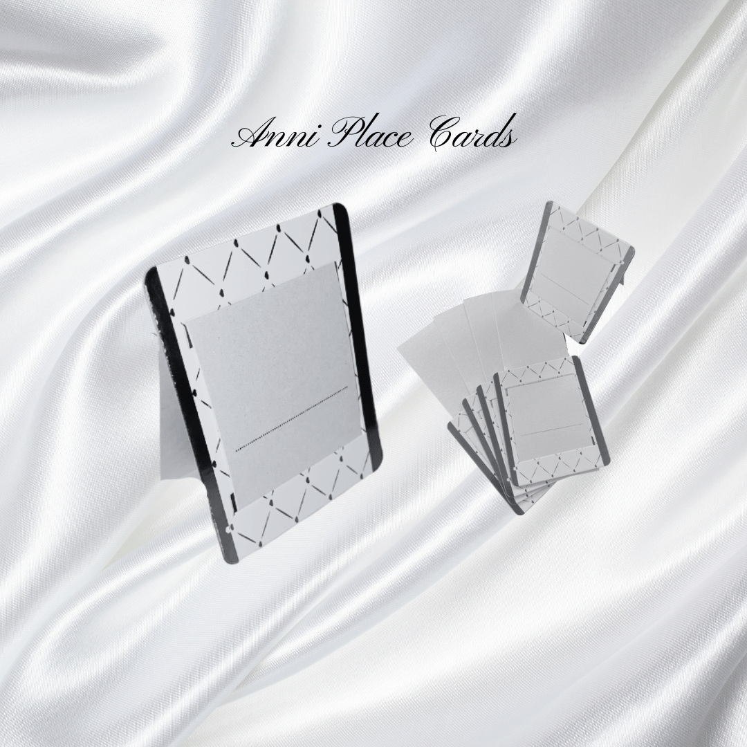 silver placecards