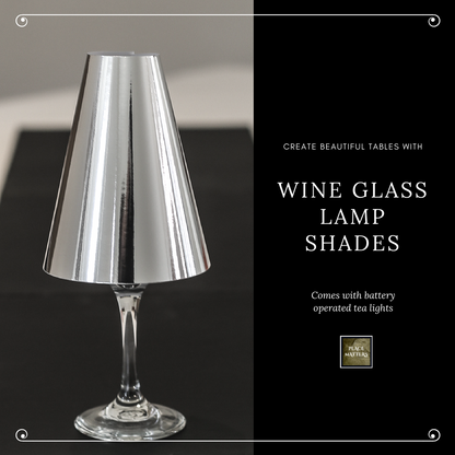 Silver Wine Glass Lamp Shades (Pack of 6) - Place Matters