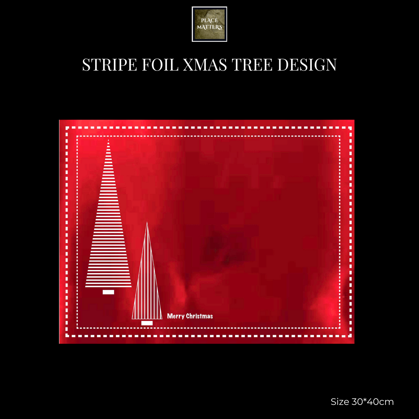 Red Christmas Placemats (Stripe Xmas Tree) Square - Place Matters