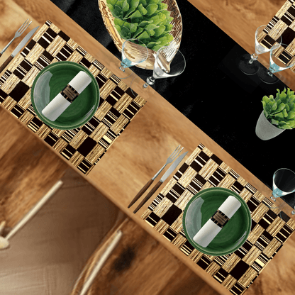 Black Placemats (Bricks Design)