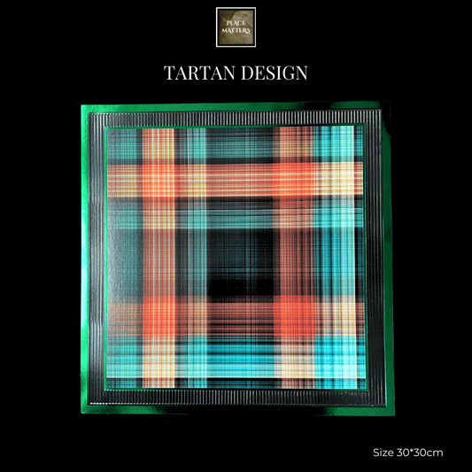 Tartan Design Square Placemats | Place Matters (Pack of 20) - Place Matters