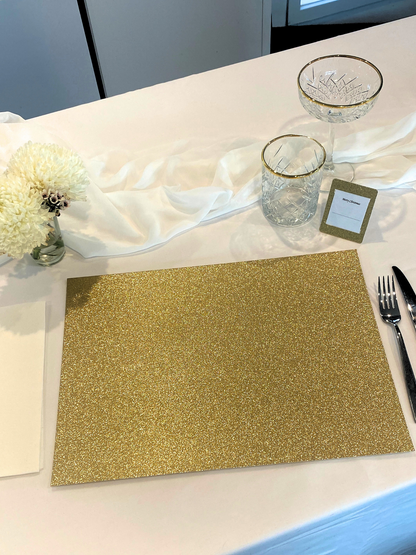 Gold Placemats (Glitter Design) (Rectangle Shape)