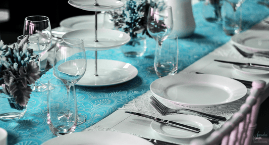 Milano Blue Teal Table Runner – 3 Metres | Place Matters - Place Matters