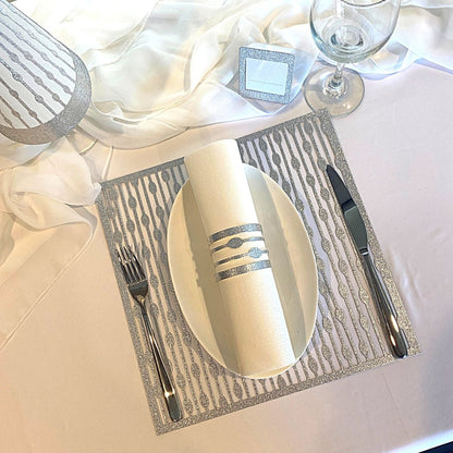 Gold Table Setting Pack – Droplets Design (Square Placemats) - Place Matters