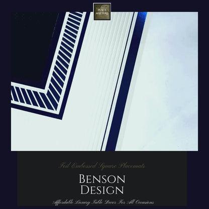 Blue Placemats Benson Design (Square Shape)