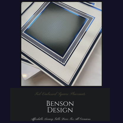 Blue Placemats Benson Design (Square Shape)